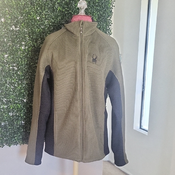 Olive and Black Full-Zip Jacket - Picture 3 of 8